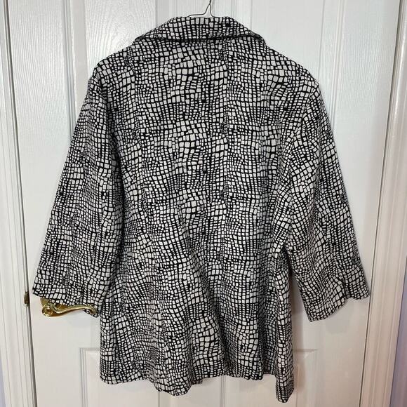 Chico's jacket black and white geometric snake skin XL sz 3 - Picture 4 of 7